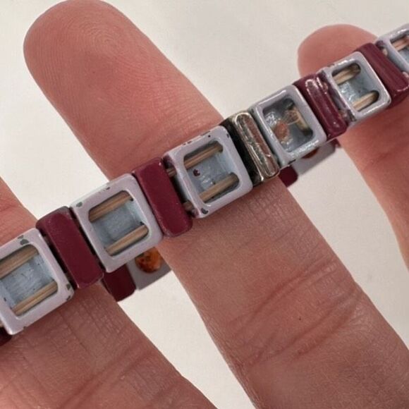 Roxanne Assoulin Womens Enamel Swarovski Crystal Stretch Bracelet Light blue Red - Picture 11 of 12